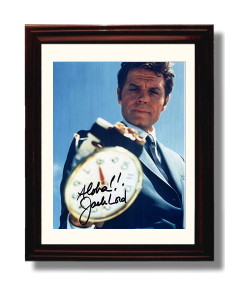 Hawaii Five-O - Jack Lord Steve McGarrett Clock Close Shot - Vintage Television Wall Art - 8x10 Beveled Frame wall art print - television decor
