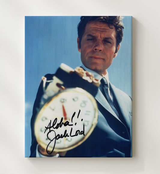 Hawaii Five-O - Jack Lord Steve McGarrett Clock Close Shot - Canvas television wall art