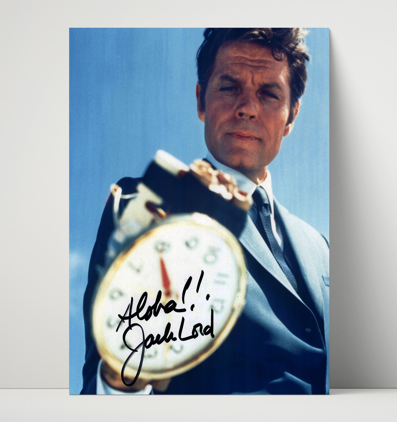 Hawaii Five-O - Jack Lord Steve McGarrett Clock Close Shot - Vintage Television Wall Art - 16x20 Unframed Print wall art print - television decor