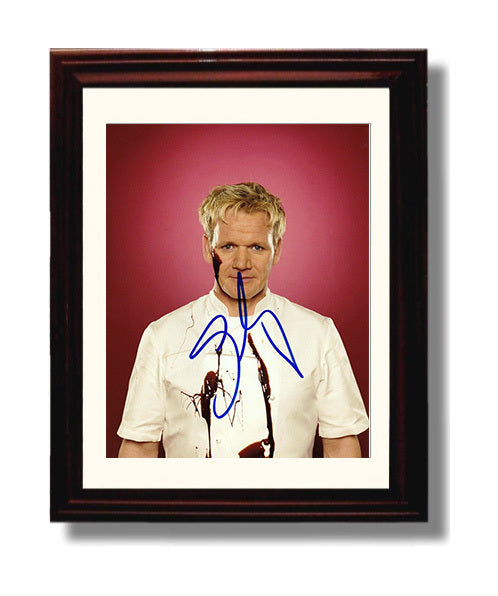 Hells Kitchen - Gordon Ramsay Chocolate Splatter Chef Jacket - Vintage Television Wall Art - 8x10 Beveled Frame wall art print - television decor