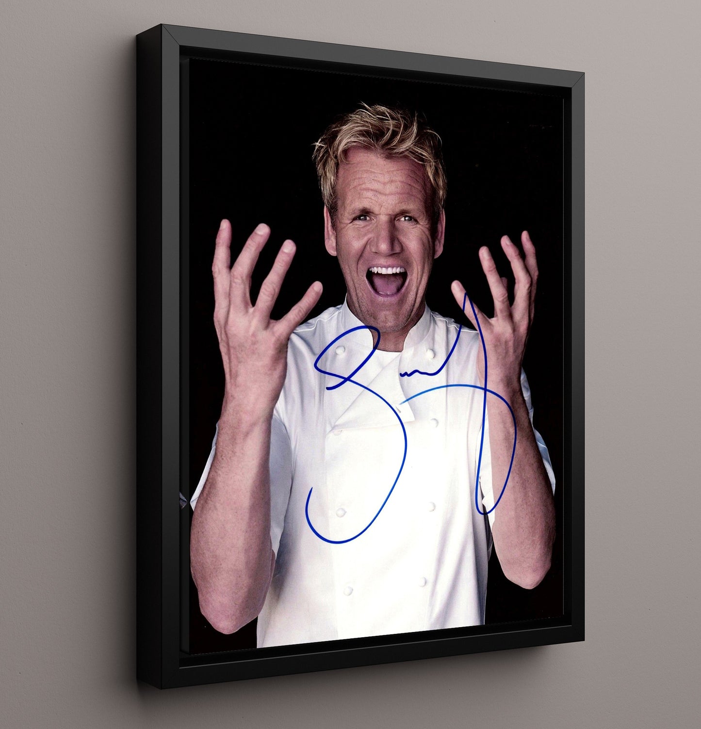 Hells Kitchen - Gordon Ramsay Shouting Chef Expression - Vintage Television Wall Art - 16x20 Framed Canvas wall art print - television decor