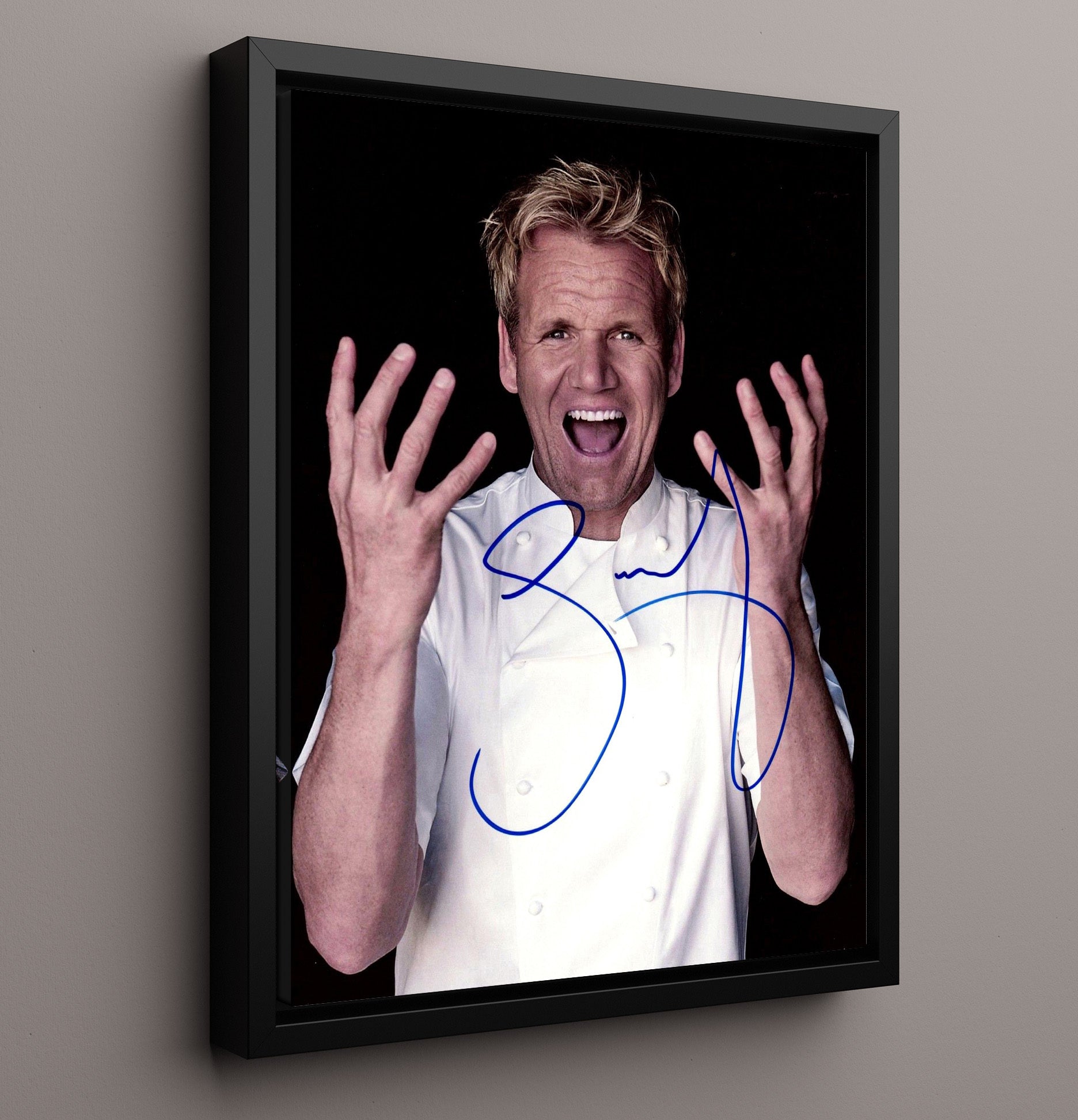 Hells Kitchen - Gordon Ramsay Shouting Chef Expression - Vintage Television Wall Art - 16x20 Framed Canvas wall art print - television decor