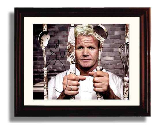 Hells Kitchen - Gordon Ramsay (Himself) Chef Utensils Bars Kitchen Scene - Vintage Television Wall Art - 8x10 Beveled Frame wall art print - television decor