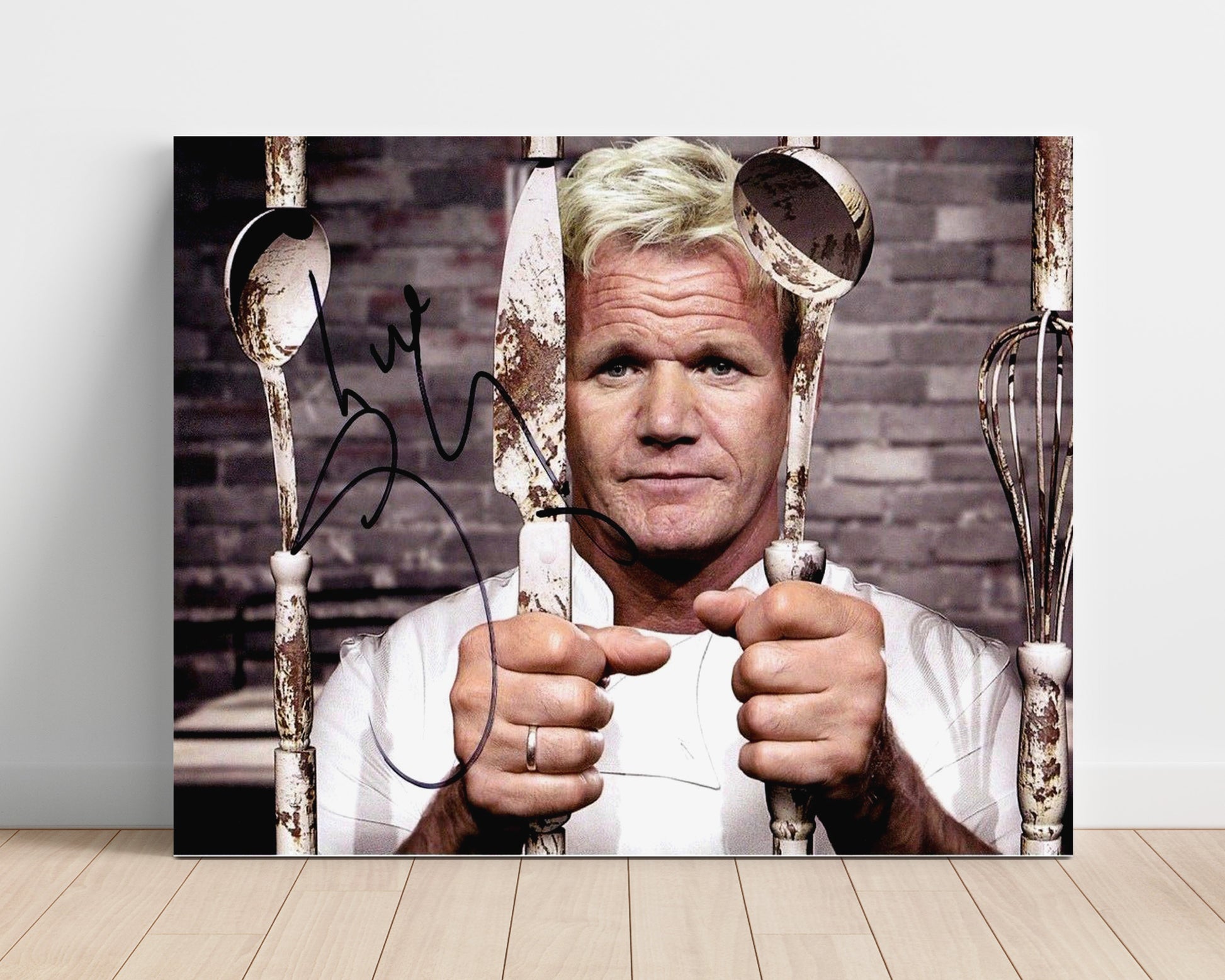 Hells Kitchen - Gordon Ramsay (Himself) Chef Utensils Bars Kitchen Scene - Vintage Television Wall Art - 16x20 Unframed Print wall art print - television decor