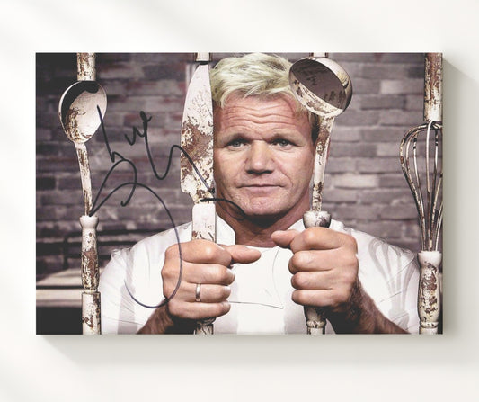 Hells Kitchen - Gordon Ramsay (Himself) Chef Utensils Bars Kitchen Scene - Canvas television wall art