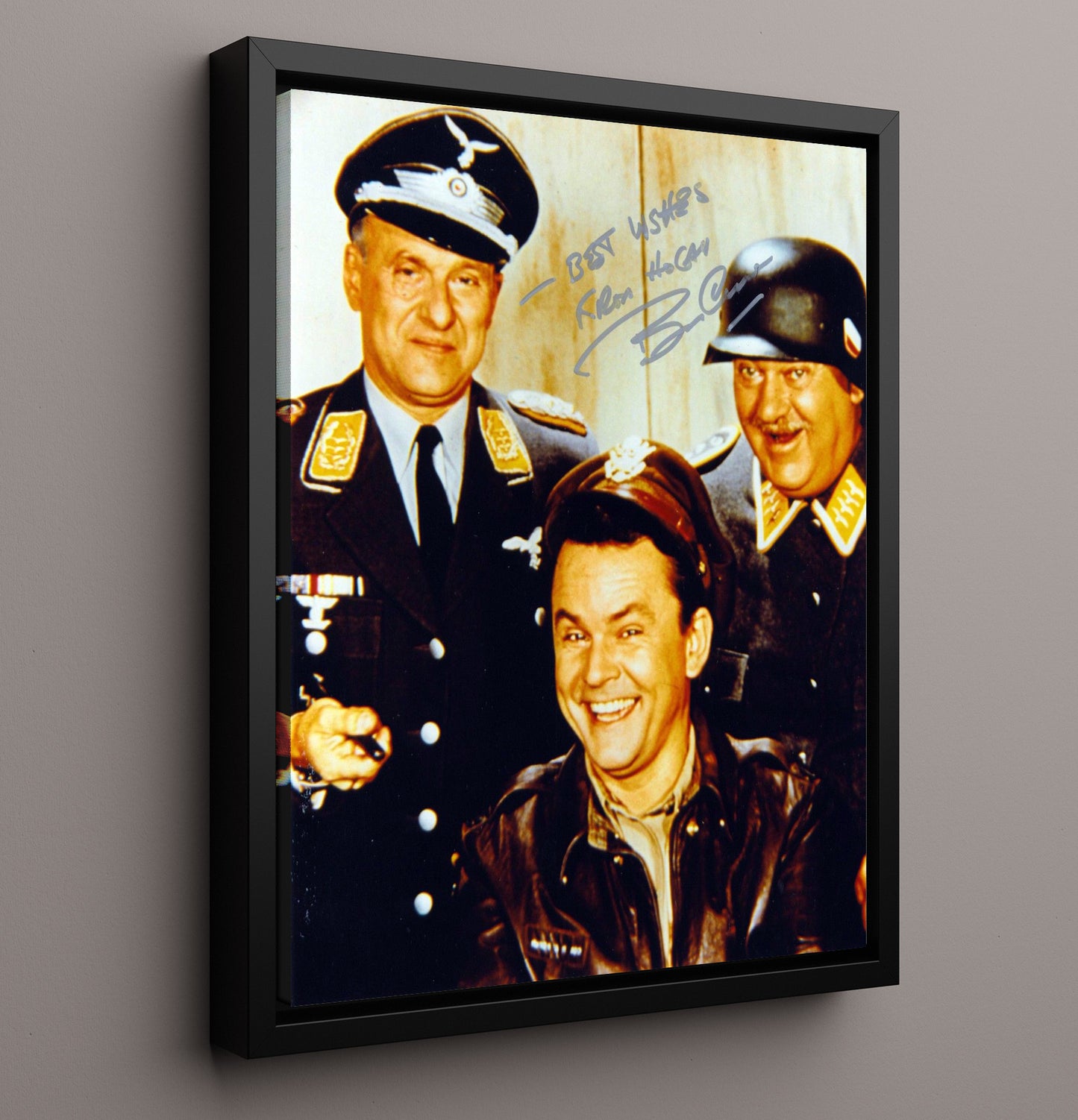 Hogans Heroes - Bob Crane Allied Prison Camp Trickster - Vintage Television Wall Art - 16x20 Framed Canvas wall art print - television decor