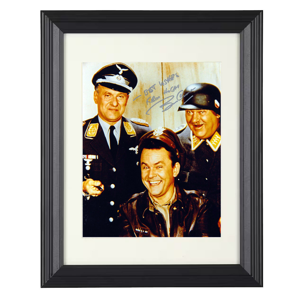 Hogans Heroes – Bob Crane Allied Prison Camp Trickster – 8x10 black beveled framed television wall art