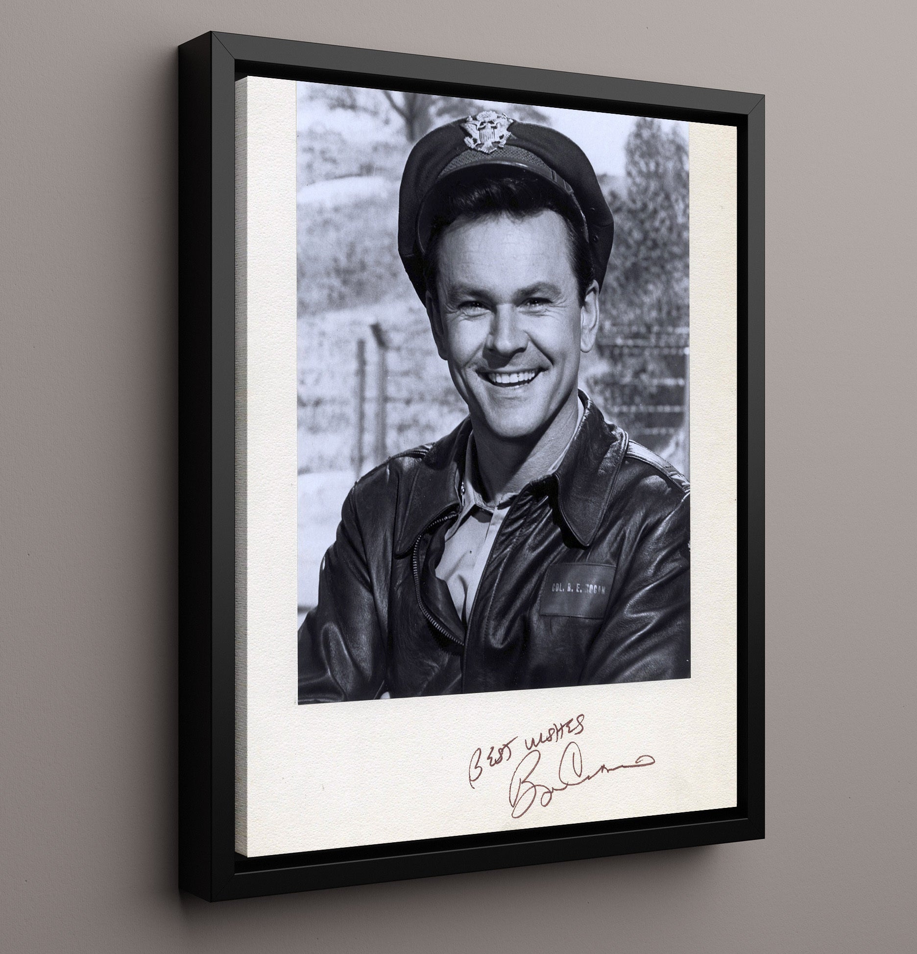 Hogans Heroes - Bob Crane Colonel Hogan Clever Escape Mastermind - Vintage Television Wall Art - 16x20 Framed Canvas wall art print - television decor