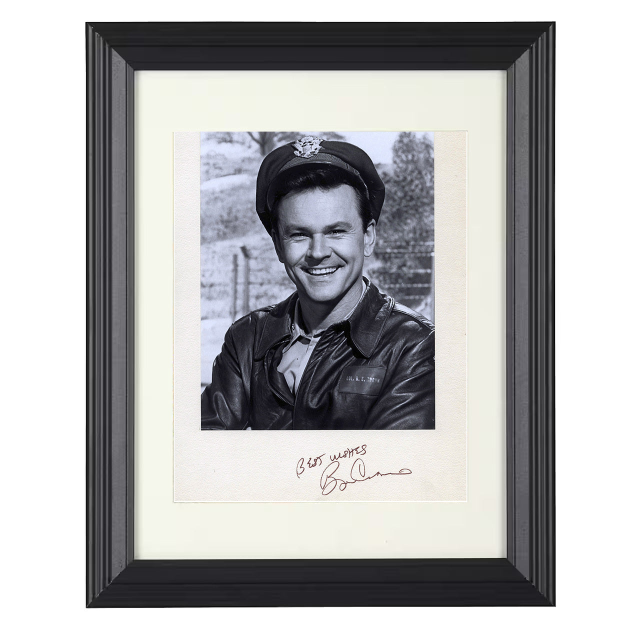 Hogans Heroes – Bob Crane Colonel Hogan Clever Escape – 8x10 black beveled framed television wall art