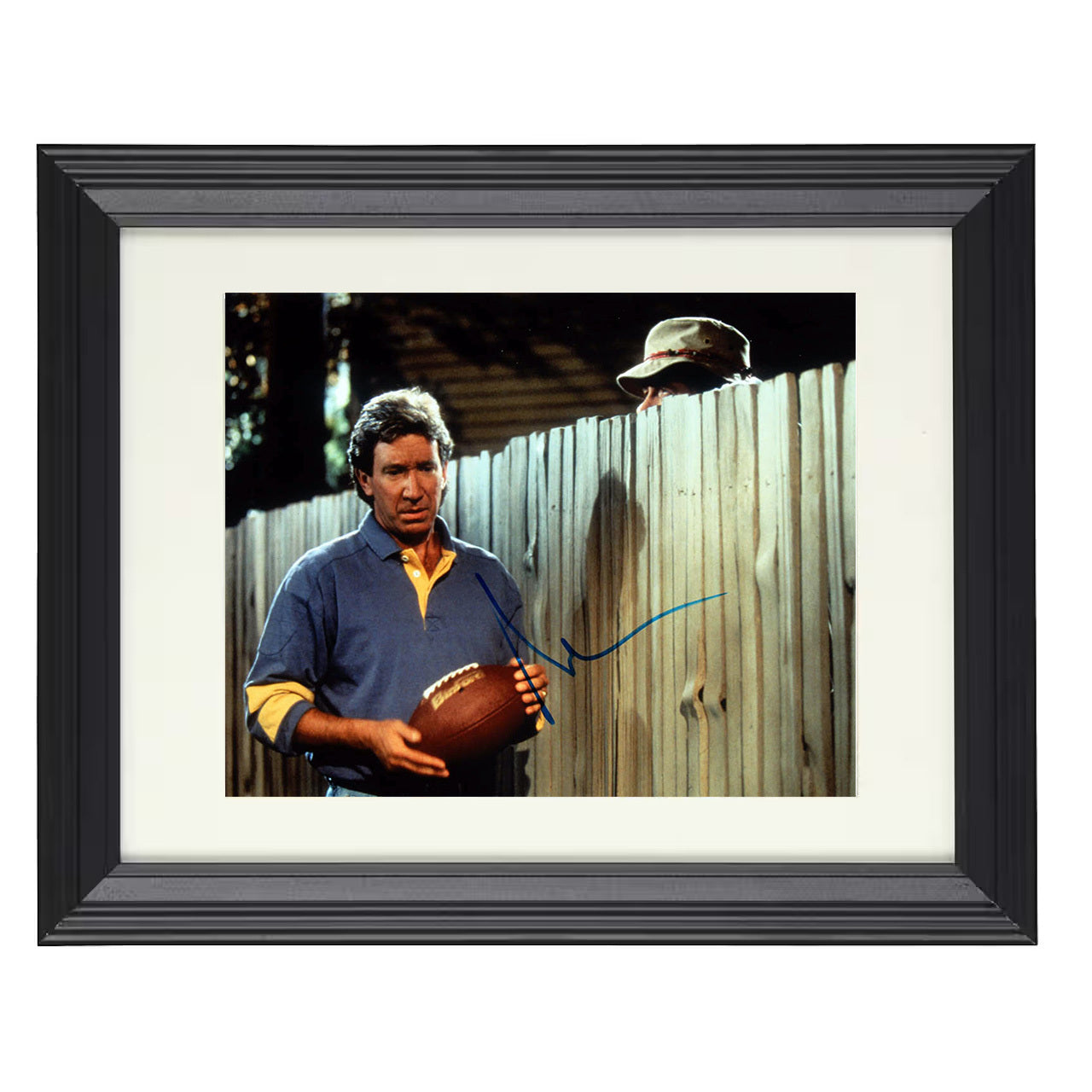 Home Improvement – Tim Taylor Backyard Fence Football Scene – 8x10 black beveled framed television wall art