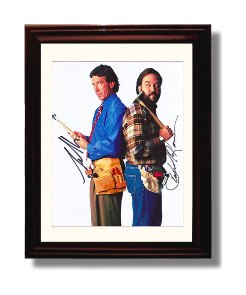 Home Improvement - Tim Allen (Tim Taylor) and Richard Karn (Al Borland) Tool Time Back-to-Back Hammer Pose - Vintage Television Wall Art - 8x10 Beveled Frame wall art print - television decor