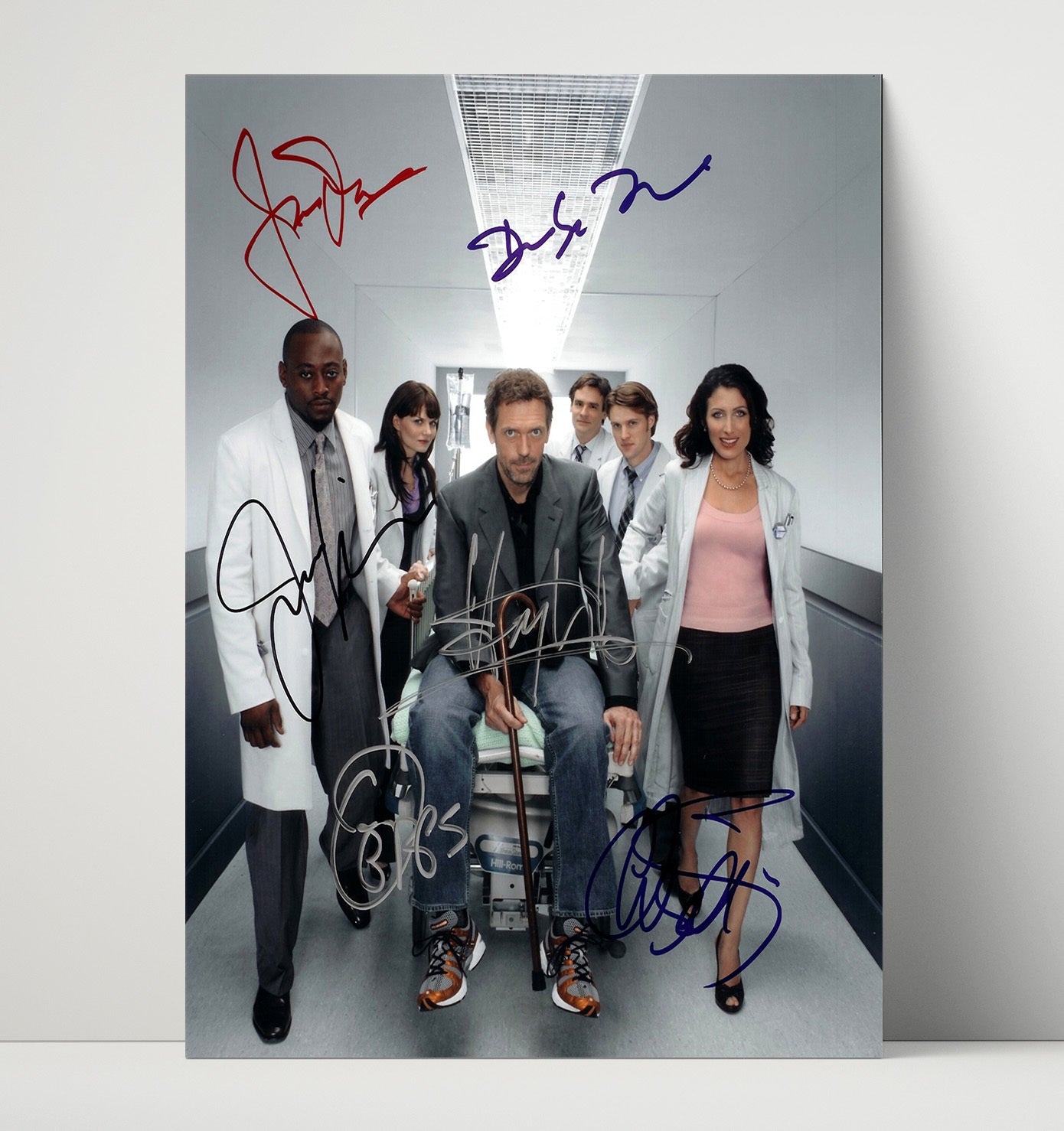 House - Hugh Laurie Doctor House Team Hallway Scene - Vintage Television Wall Art - 16x20 Unframed Print wall art print - television decor