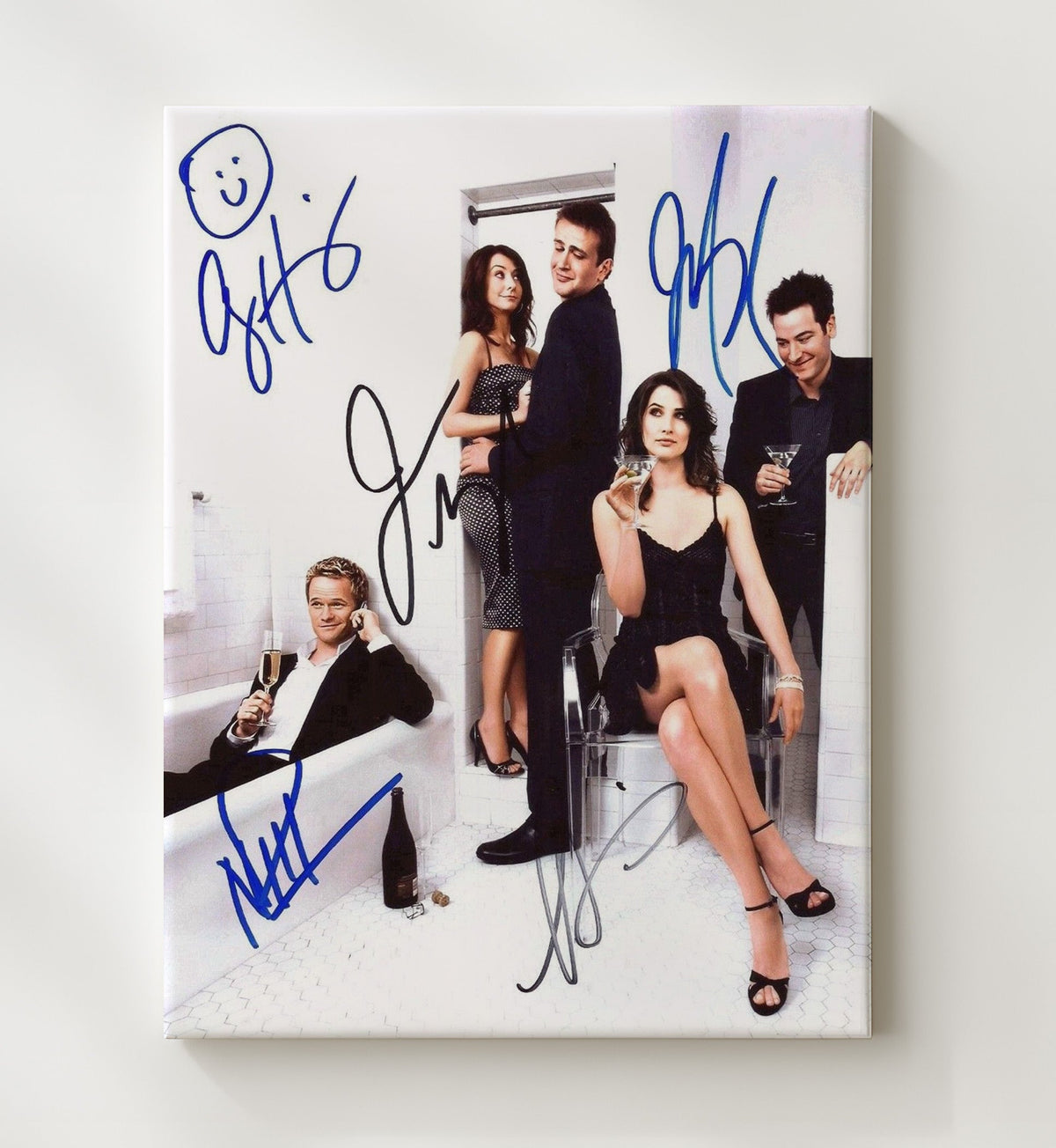 How I Met Your Mother - Cast Bathroom Champagne Promo Scene - Canvas television wall art