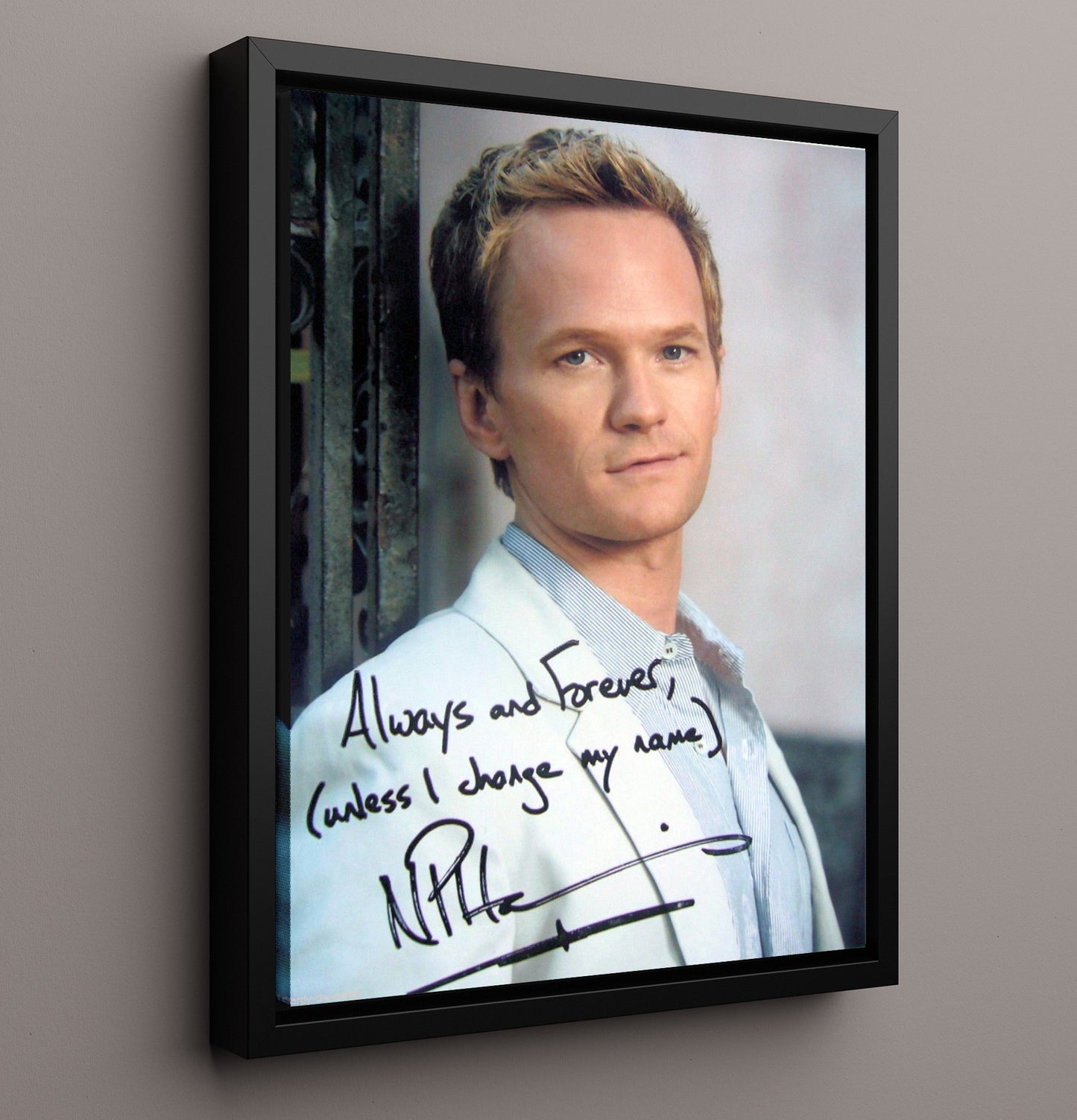 How I Met Your Mother - Neil Patrick Harris - Barney Stinson Studio Look - Vintage Television Wall Art - 16x20 Framed Canvas wall art print - television decor