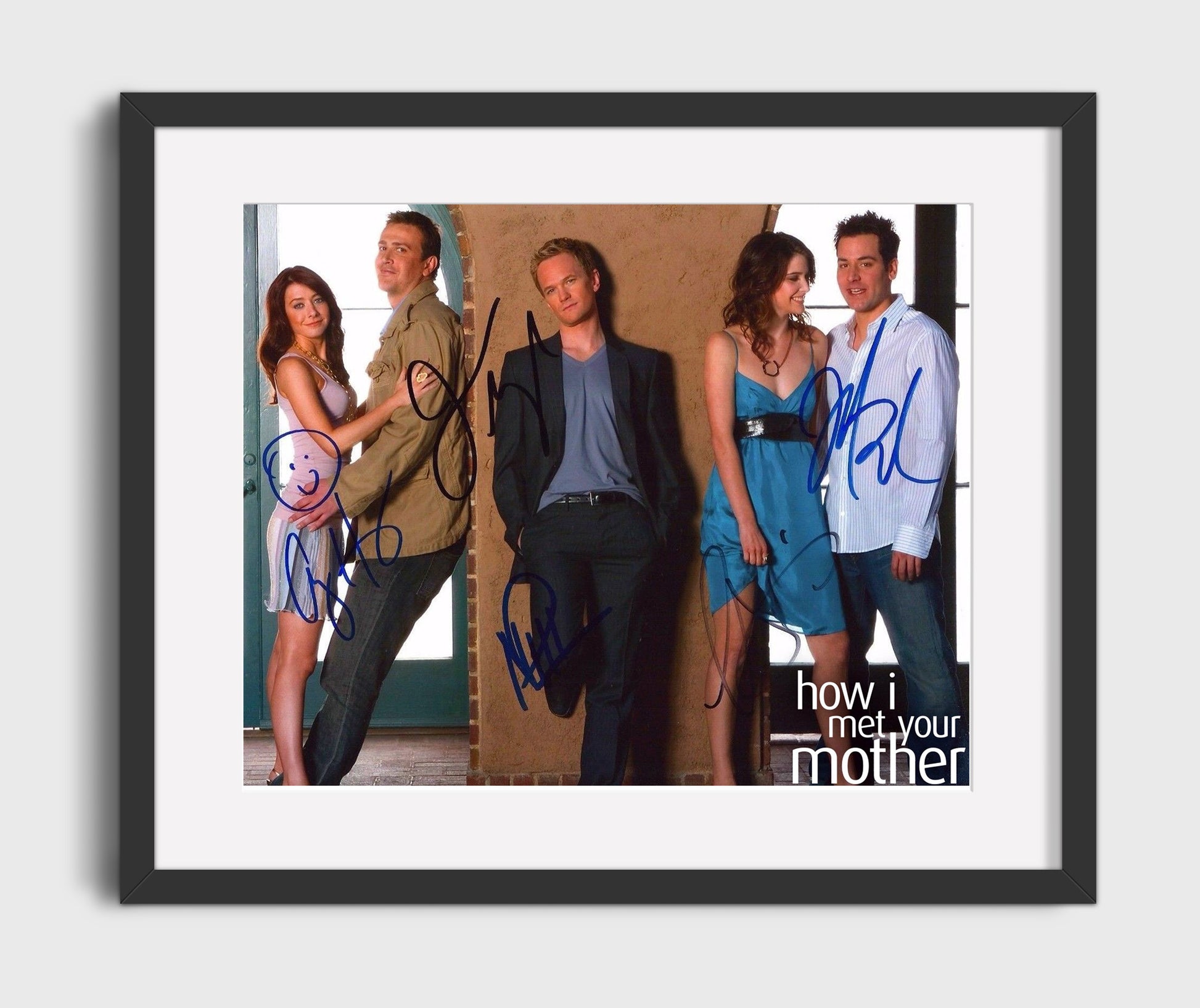 How I Met Your Mother - Neil Patrick Harris (Barney Stinson) Ensemble Apartment Cast Scene - Vintage Television Wall Art - 16x20 Gallery Frame wall art print - television decor