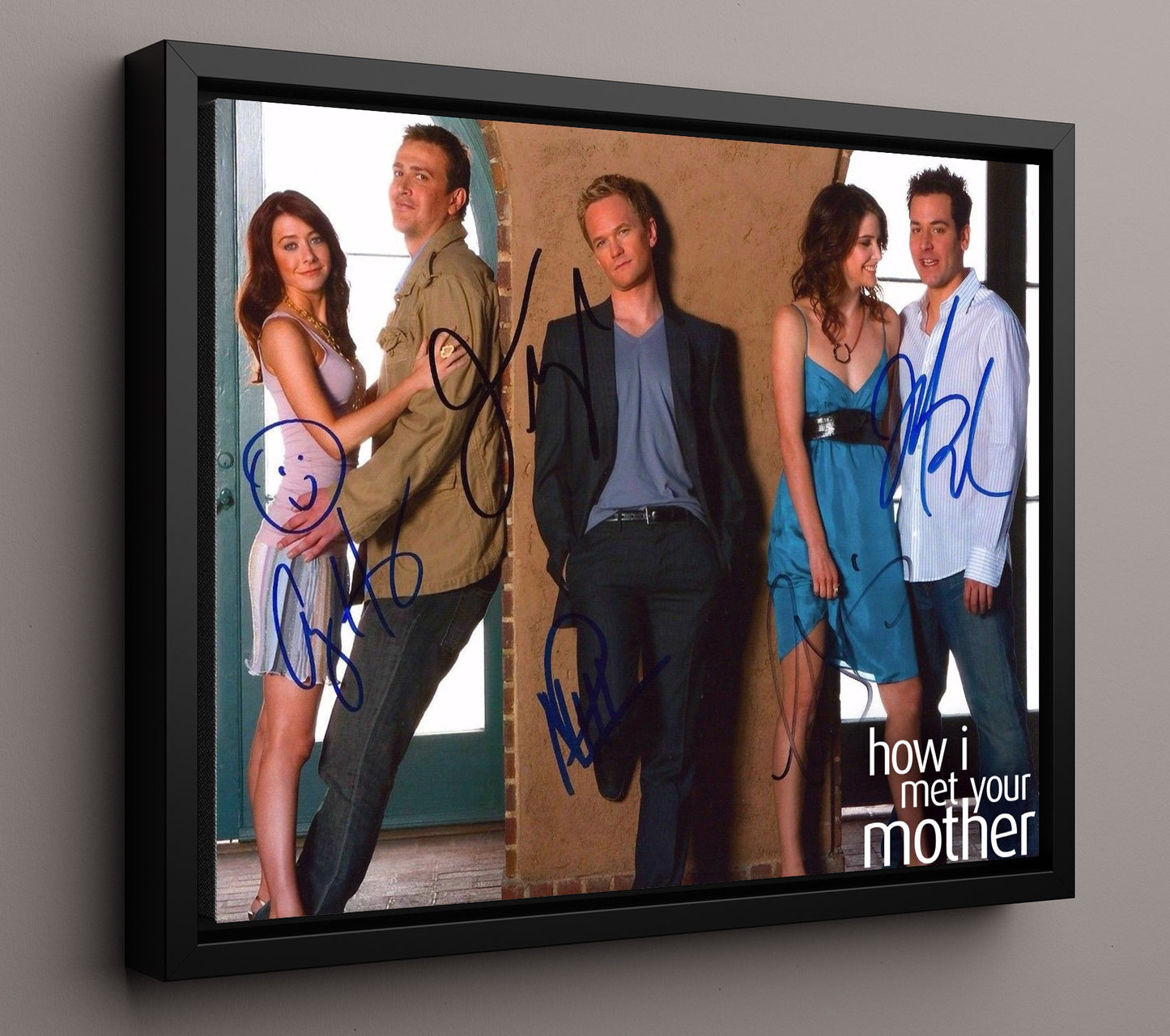 How I Met Your Mother - Neil Patrick Harris (Barney Stinson) Ensemble Apartment Cast Scene - Vintage Television Wall Art - 16x20 Framed Canvas wall art print - television decor
