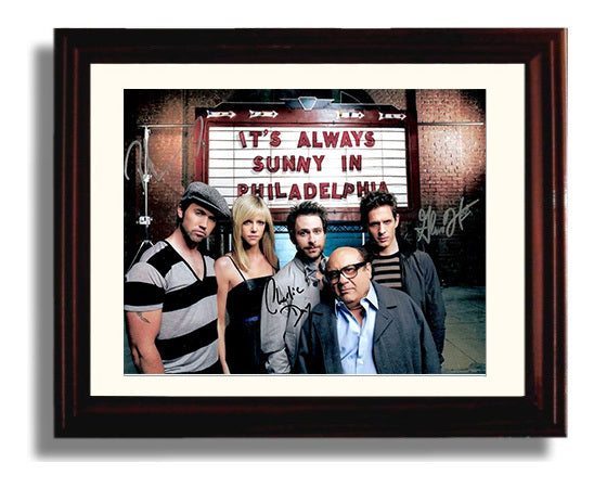 Its Always Sunny in Philadelphia - Danny DeVito (Frank Reynolds) Ensemble Marquee Bar Scene - Vintage Television Wall Art - 8x10 Beveled Frame wall art print - television decor