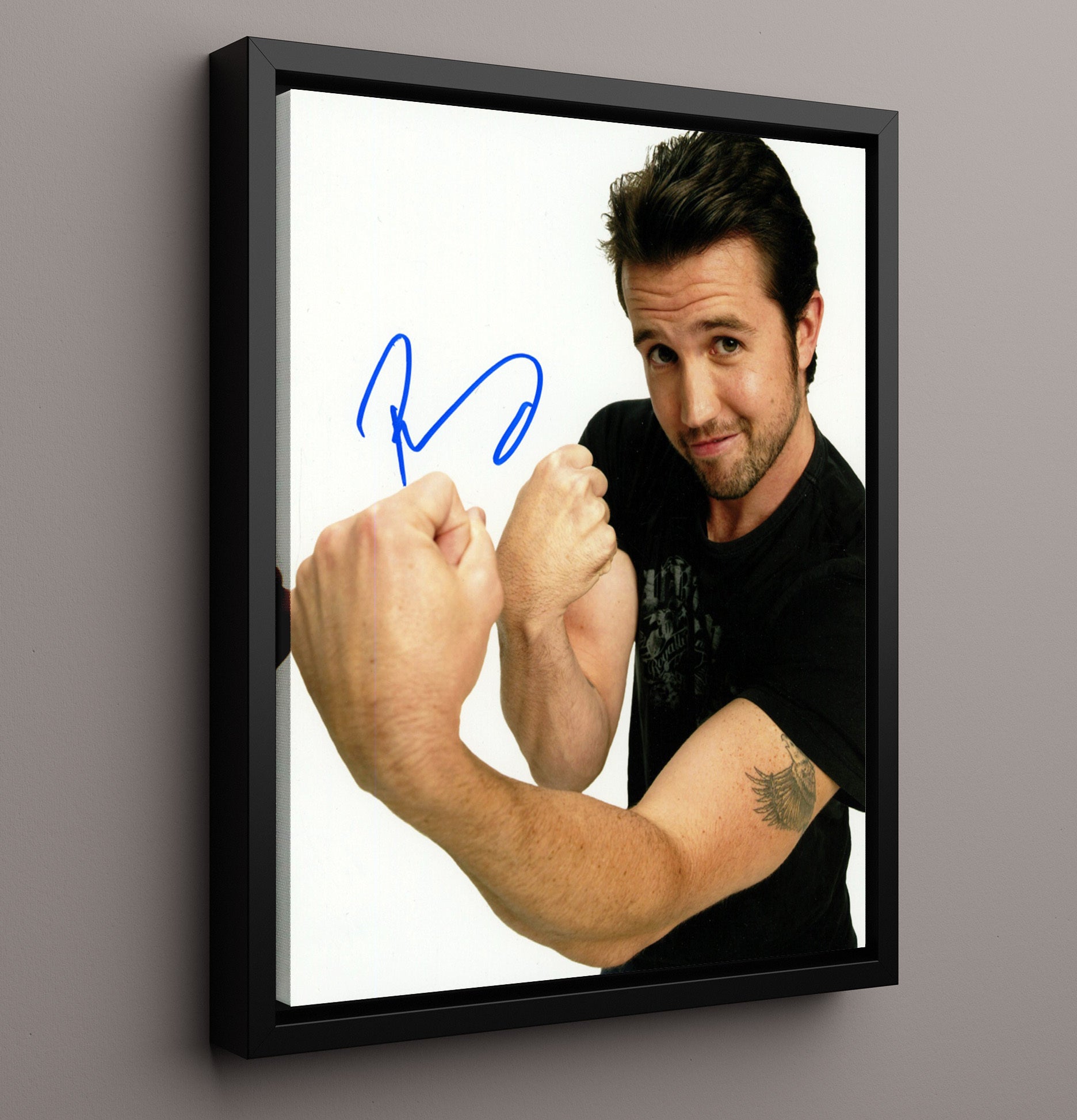 Its Always Sunny in Philadelphia - Rob McElhenney - Mac Flexing Arm Pose - Vintage Television Wall Art - 16x20 Framed Canvas wall art print - television decor