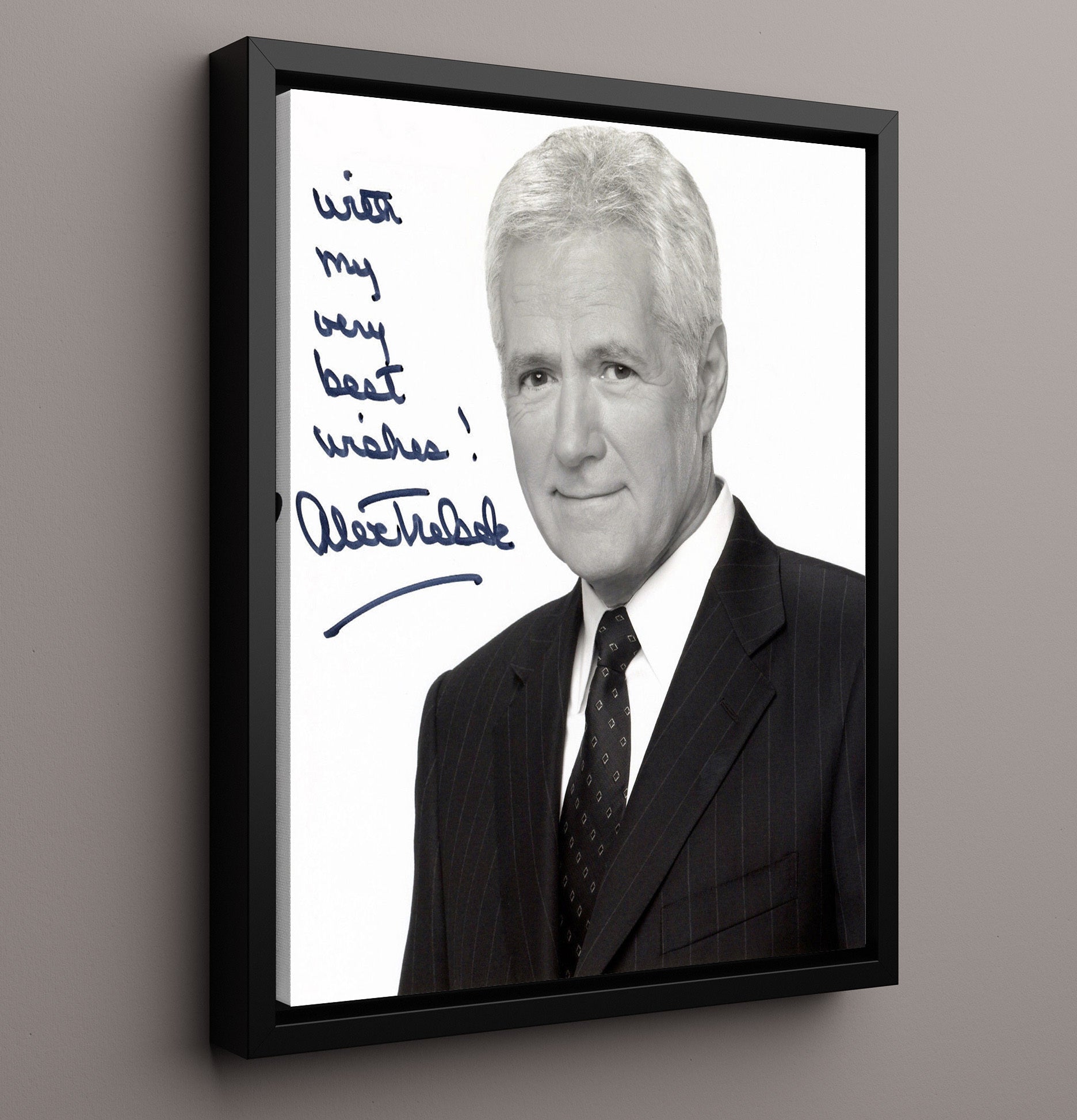 Jeopardy - Alex Trebek Voice of Jeopardy - Vintage Television Wall Art - 16x20 Framed Canvas wall art print - television decor