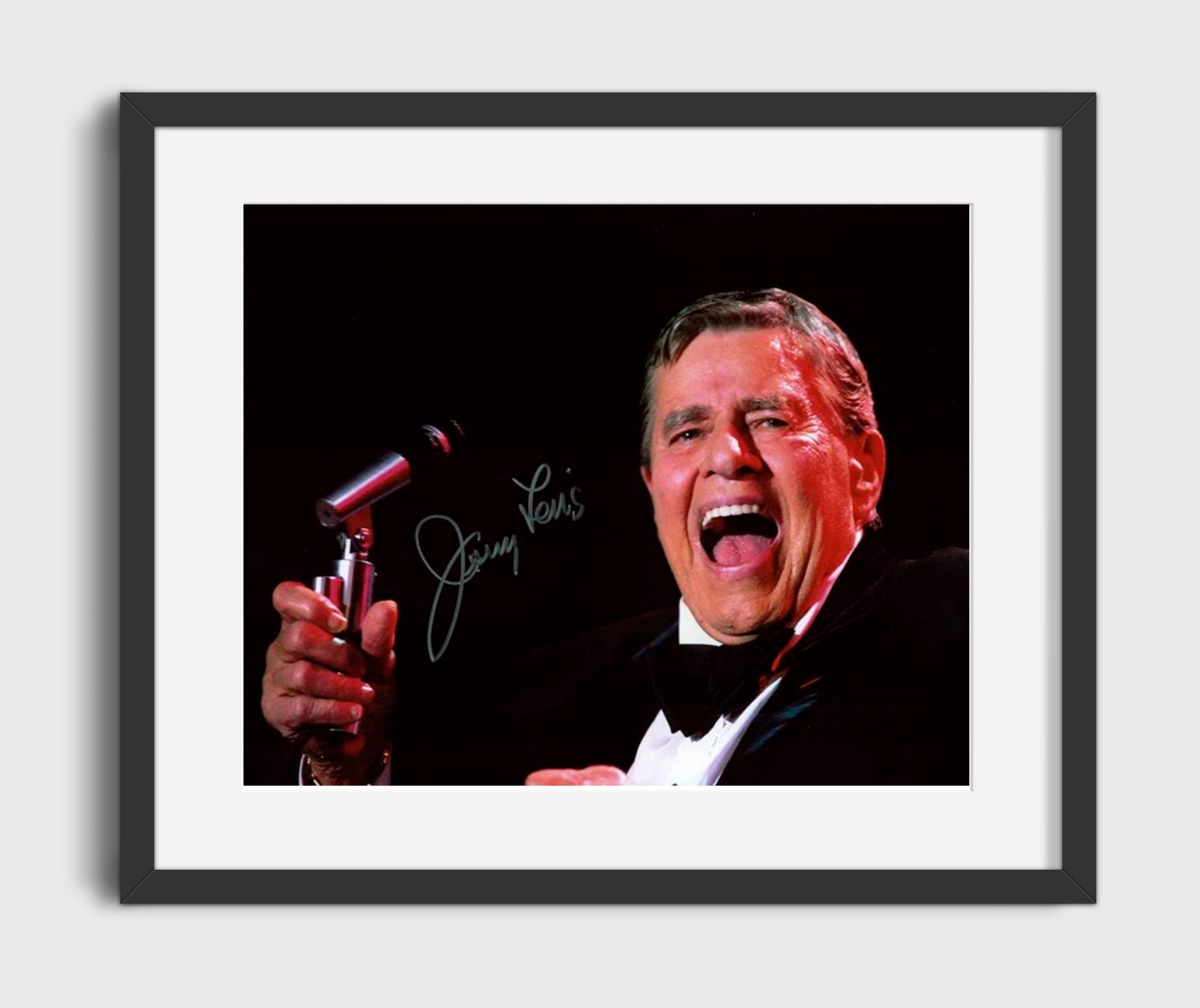 Jerry Lewis Show - Jerry Lewis (Himself) Microphone Performance Scene - Vintage Television Wall Art - 16x20 Gallery Frame wall art print - television decor