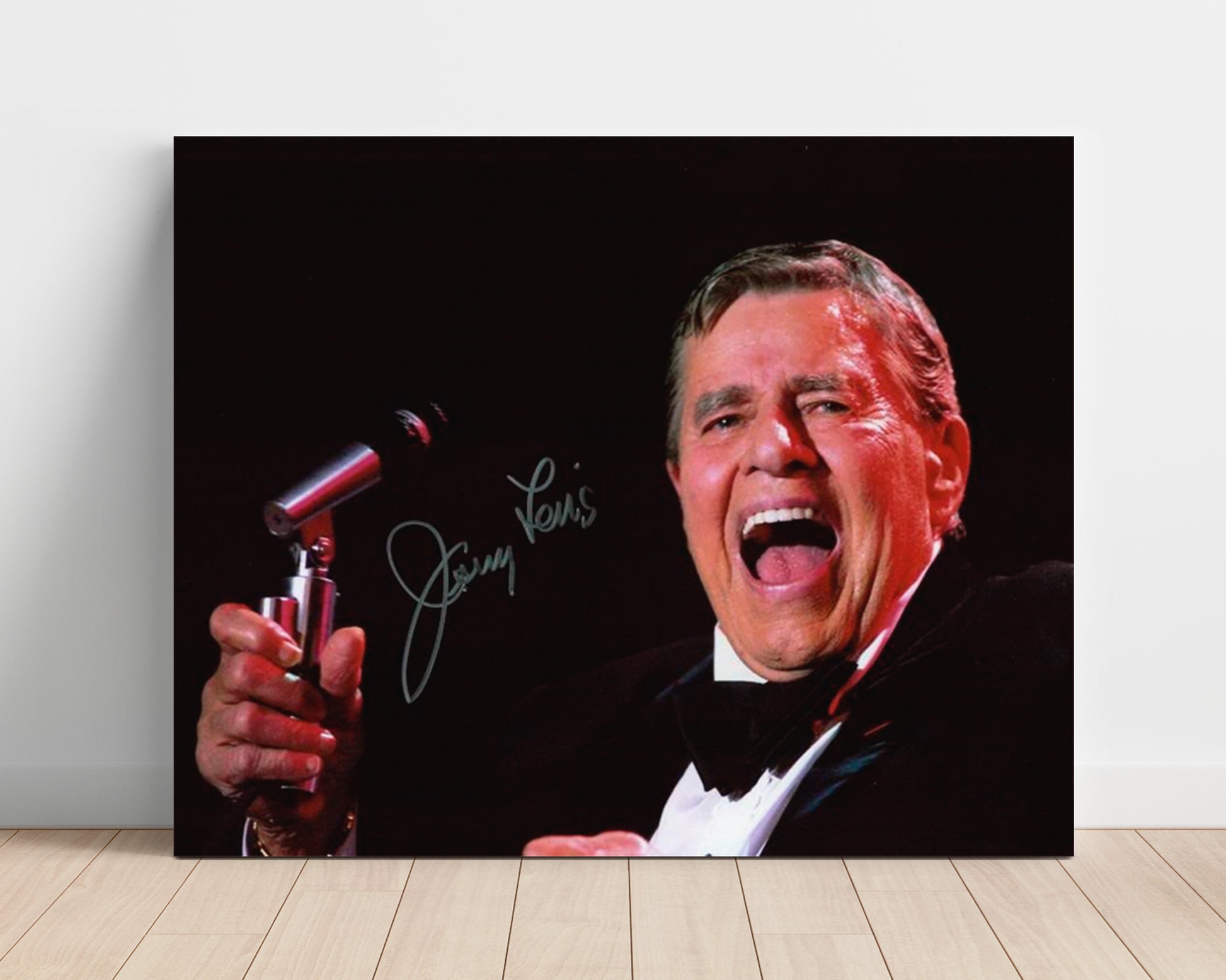 Jerry Lewis Show - Jerry Lewis (Himself) Microphone Performance Scene - Vintage Television Wall Art - 16x20 Unframed Print wall art print - television decor