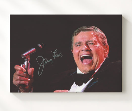 Jerry Lewis Show - Jerry Lewis (Himself) Microphone Performance Scene - Canvas television wall art