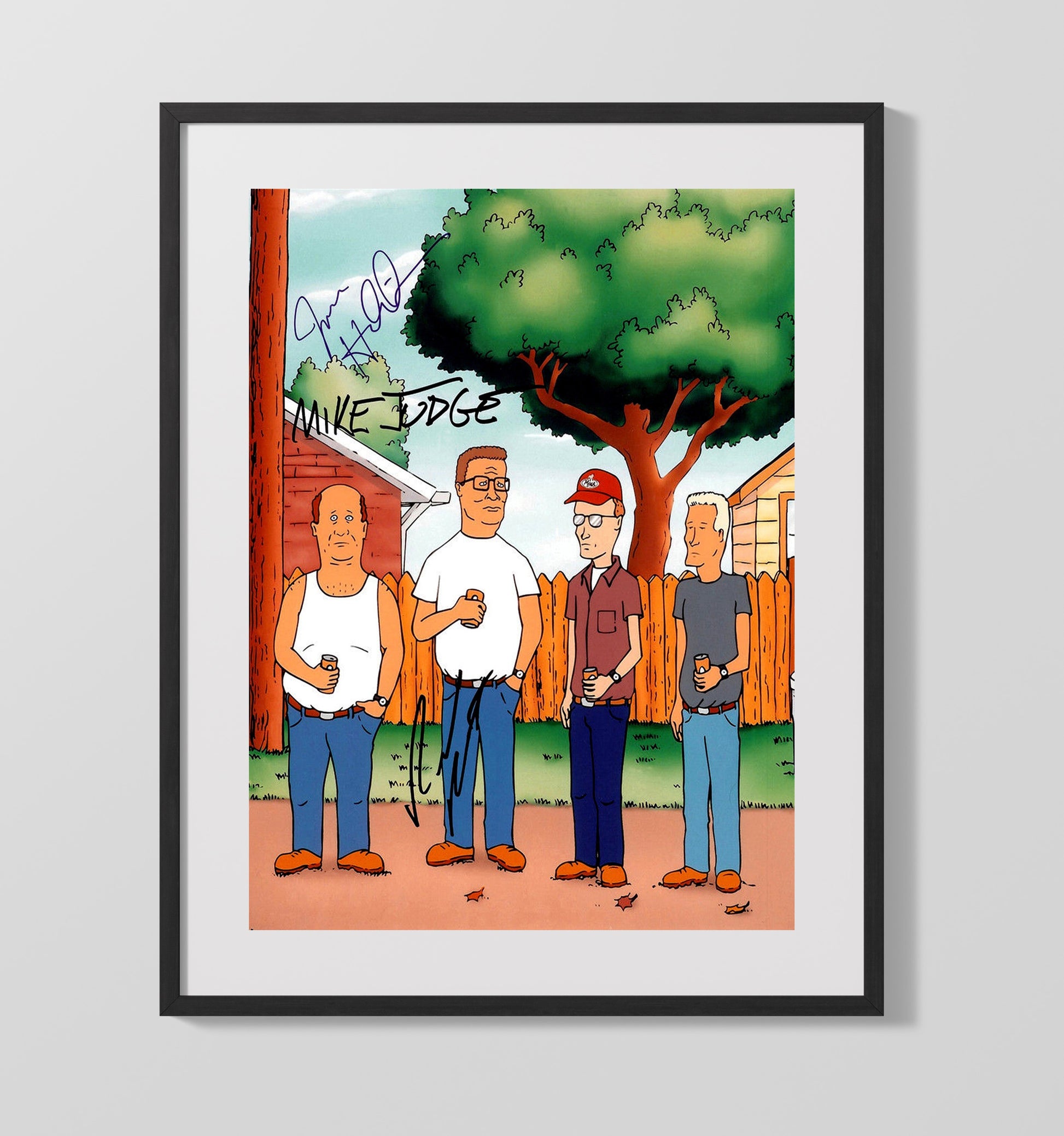 King of the Hill - Cast - Hank Hill Backyard Alley Scene - Vintage Television Wall Art - 16x20 Gallery Frame wall art print - television decor