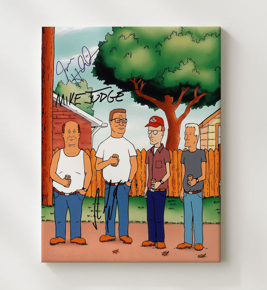 King of the Hill - Cast - Hank Hill Backyard Alley Scene - Canvas television wall art