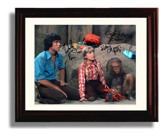 Land of the Lost - Wesley Eure (Will Marshall) Ensemble Cast Cave Discovery - Vintage Television Wall Art - 8x10 Beveled Frame wall art print - television decor