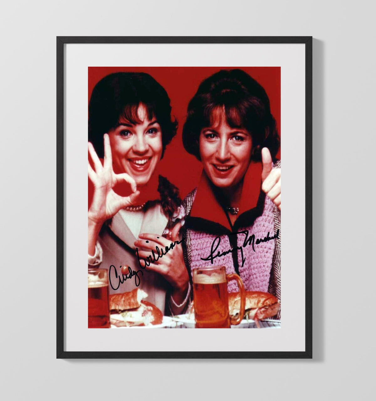 Laverne and Shirley - Cast - Brewery Friends Comedy Pose - Gallery Frame television wall art