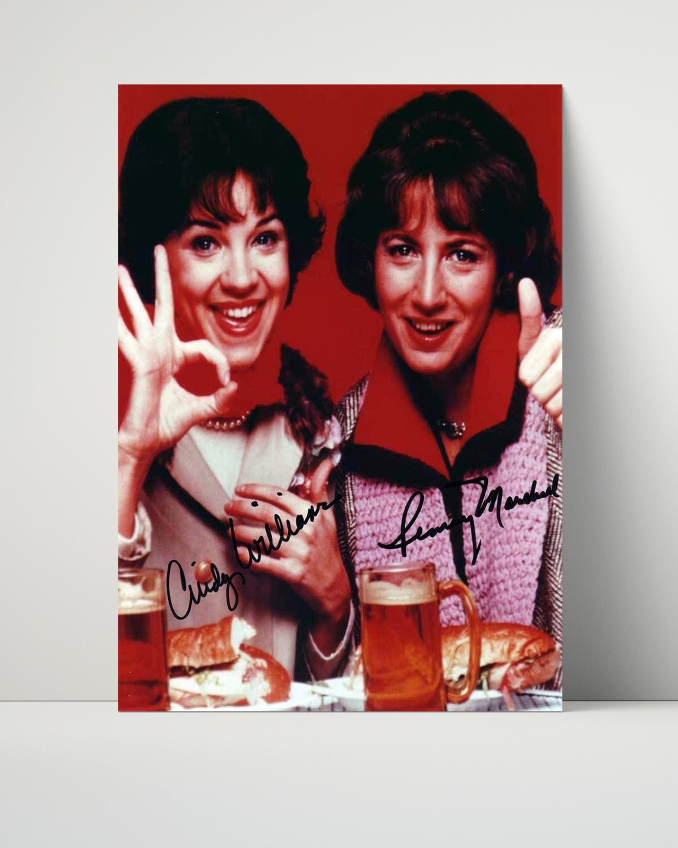 Laverne and Shirley - Cast - Brewery Friends Comedy Pose - Vintage Television Wall Art - 16x20 Unframed Print wall art print - television decor