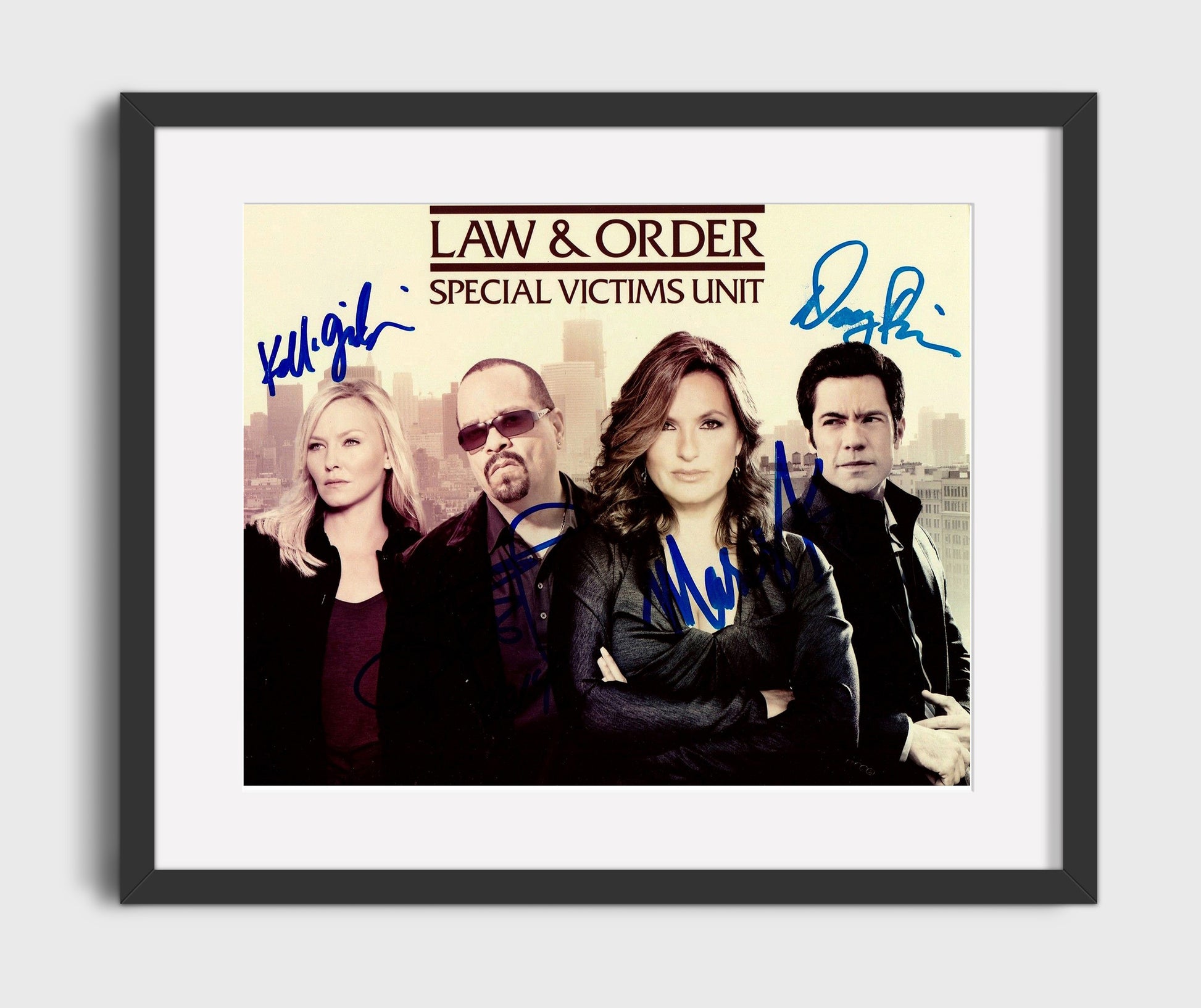 Law and Order Special Victims Unit - Mariska Hargitay Ensemble Cast Detective Lineup - Vintage Television Wall Art - 16x20 Gallery Frame wall art print - television decor