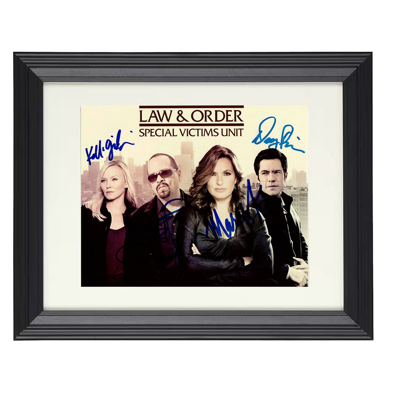 Law and Order Special Victims Unit – Mariska Hargitay Cast – 8x10 black beveled framed television wall art