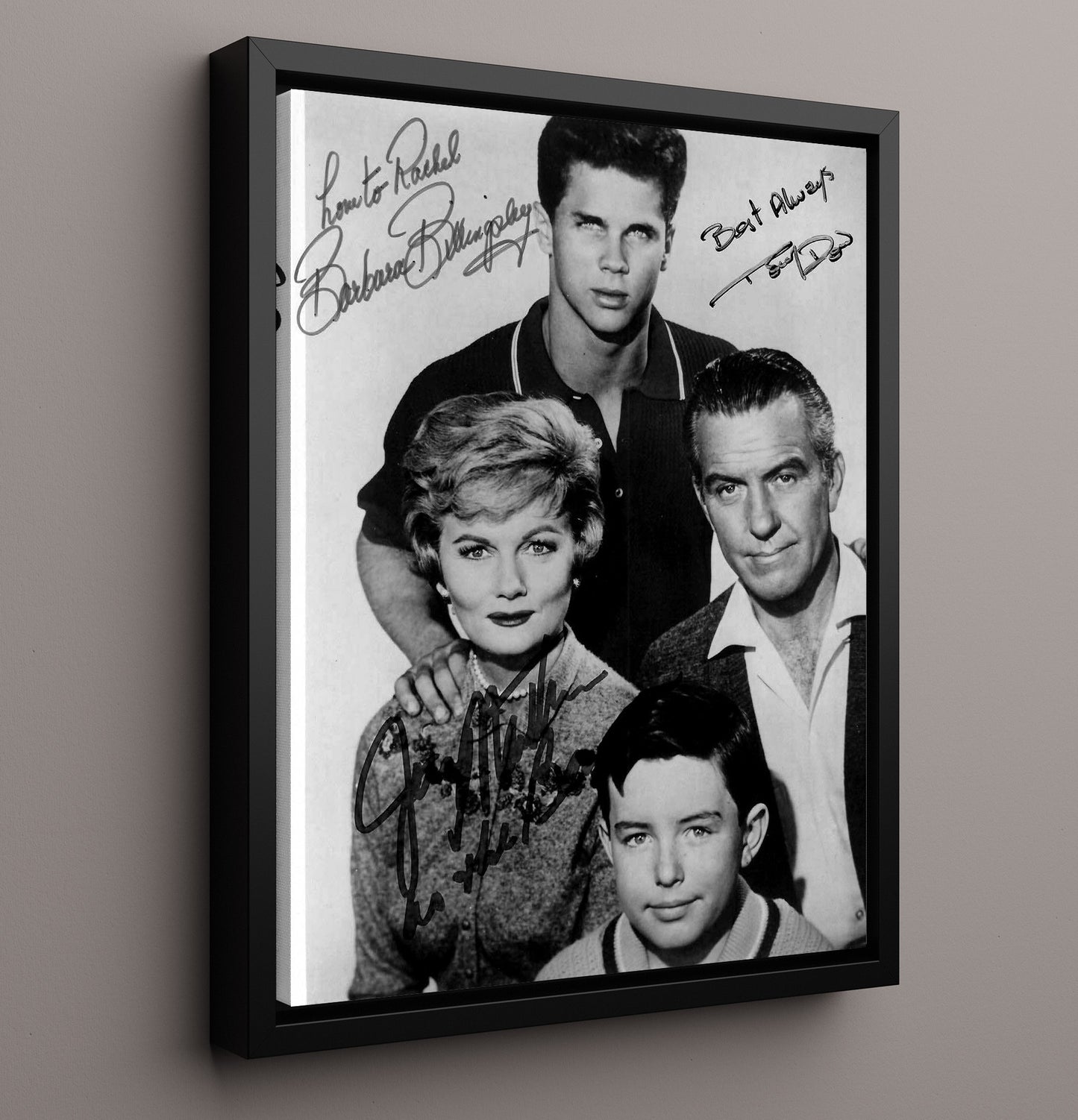 Leave It to Beaver - Cast - Cleaver Family Classic - Vintage Television Wall Art - 16x20 Framed Canvas wall art print - television decor