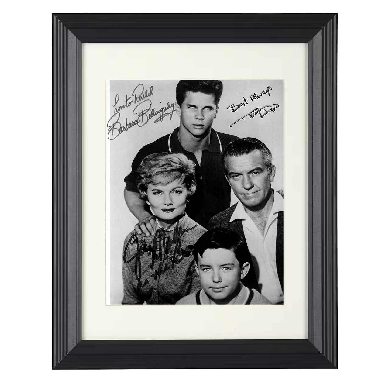 Leave It to Beaver – Cast – Cleaver Family Classic Image – 8x10 black beveled framed television wall art