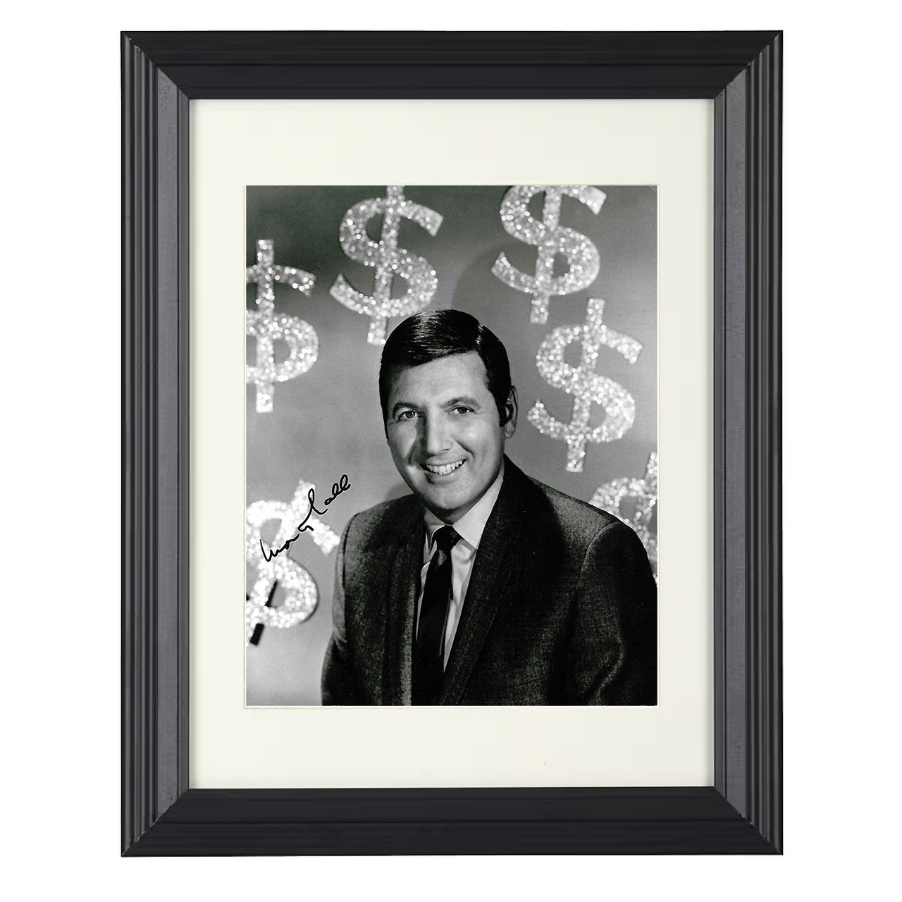 Lets Make a Deal – Monty Hall – Dollar Sign Game Show – 8x10 black beveled framed television wall art