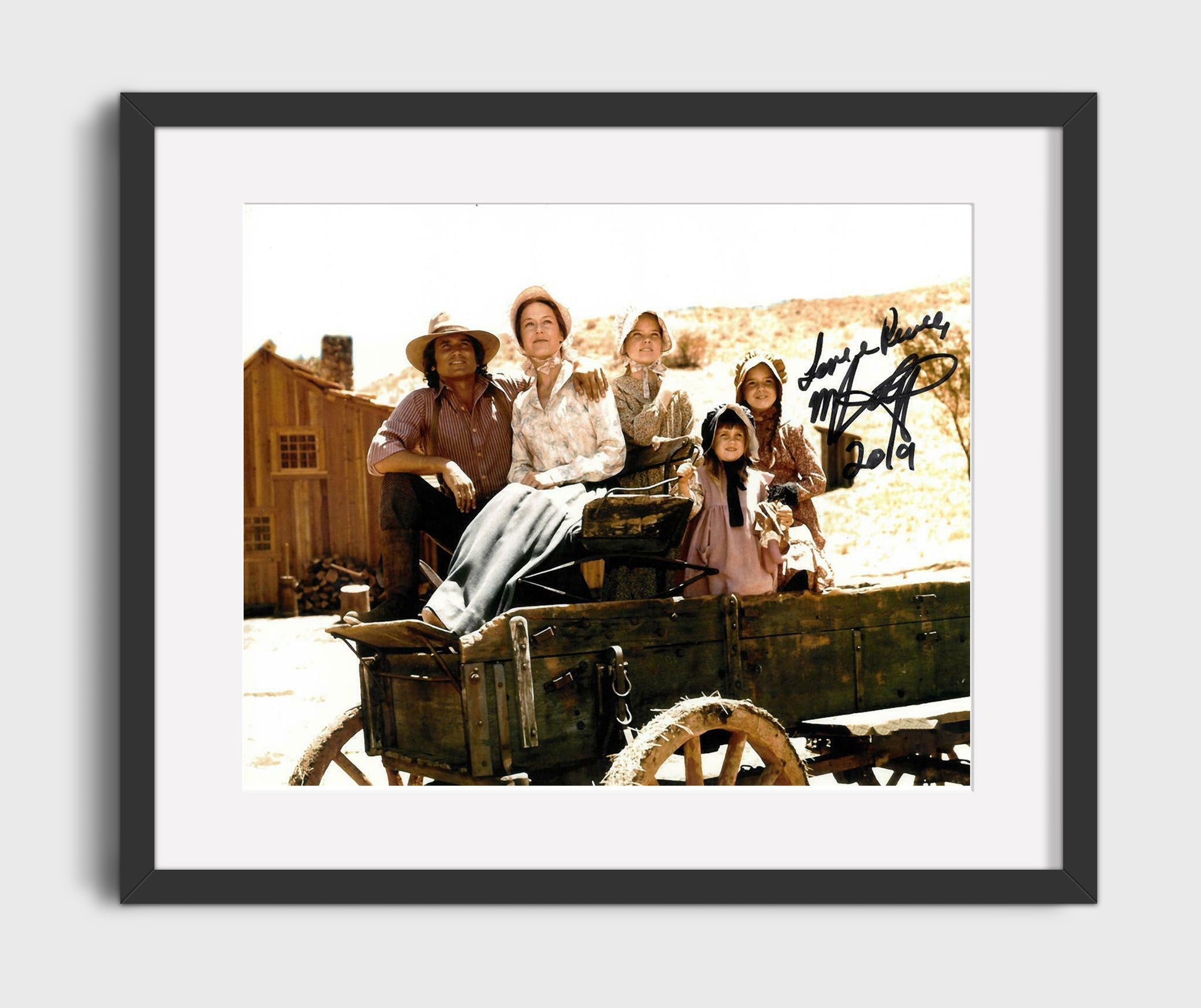 Little House on the Prairie - Melissa Gilbert (Laura Ingalls) and Michael Landon (Charles Ingalls) Wagon Family Homestead Moment - Vintage Television Wall Art - 16x20 Gallery Frame wall art print - television decor