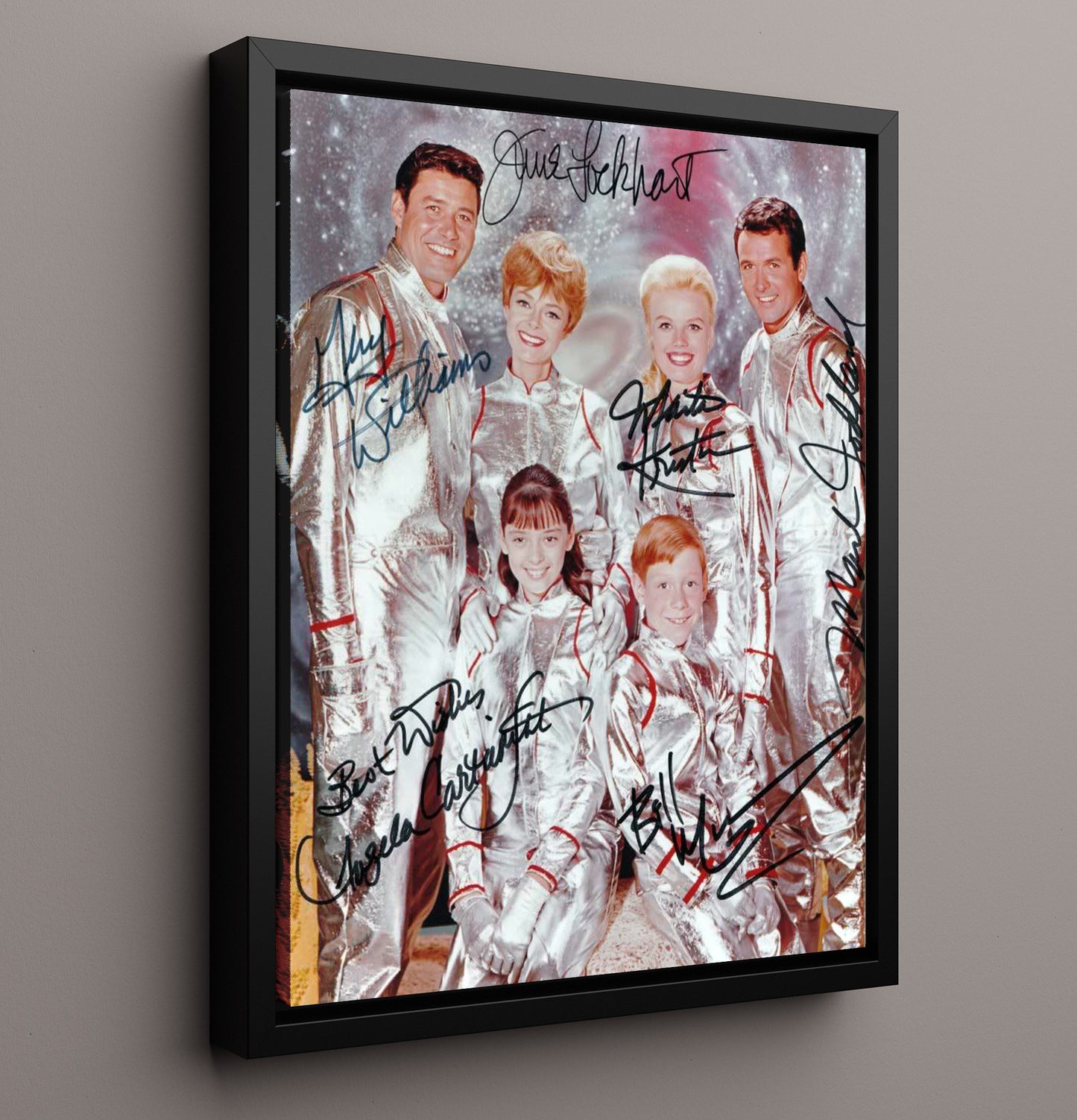 Lost in Space - Cast - Silver Space Suit Family - Vintage Television Wall Art - 16x20 Framed Canvas wall art print - television decor