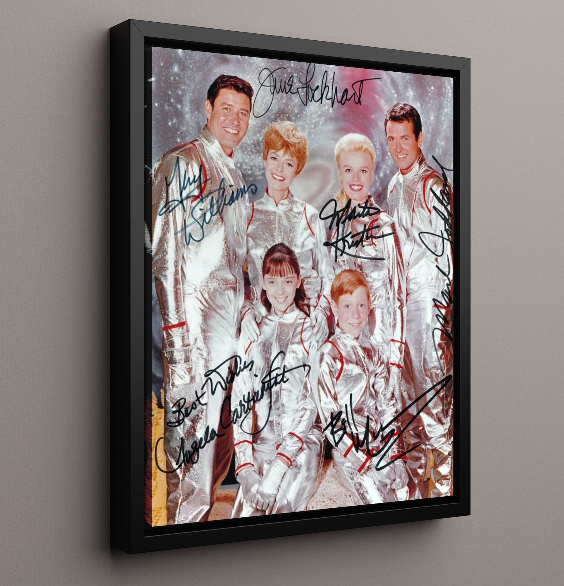 Lost in Space - Cast - Silver Space Suit Family - Vintage Television Wall Art - 16x20 Framed Canvas wall art print - television decor
