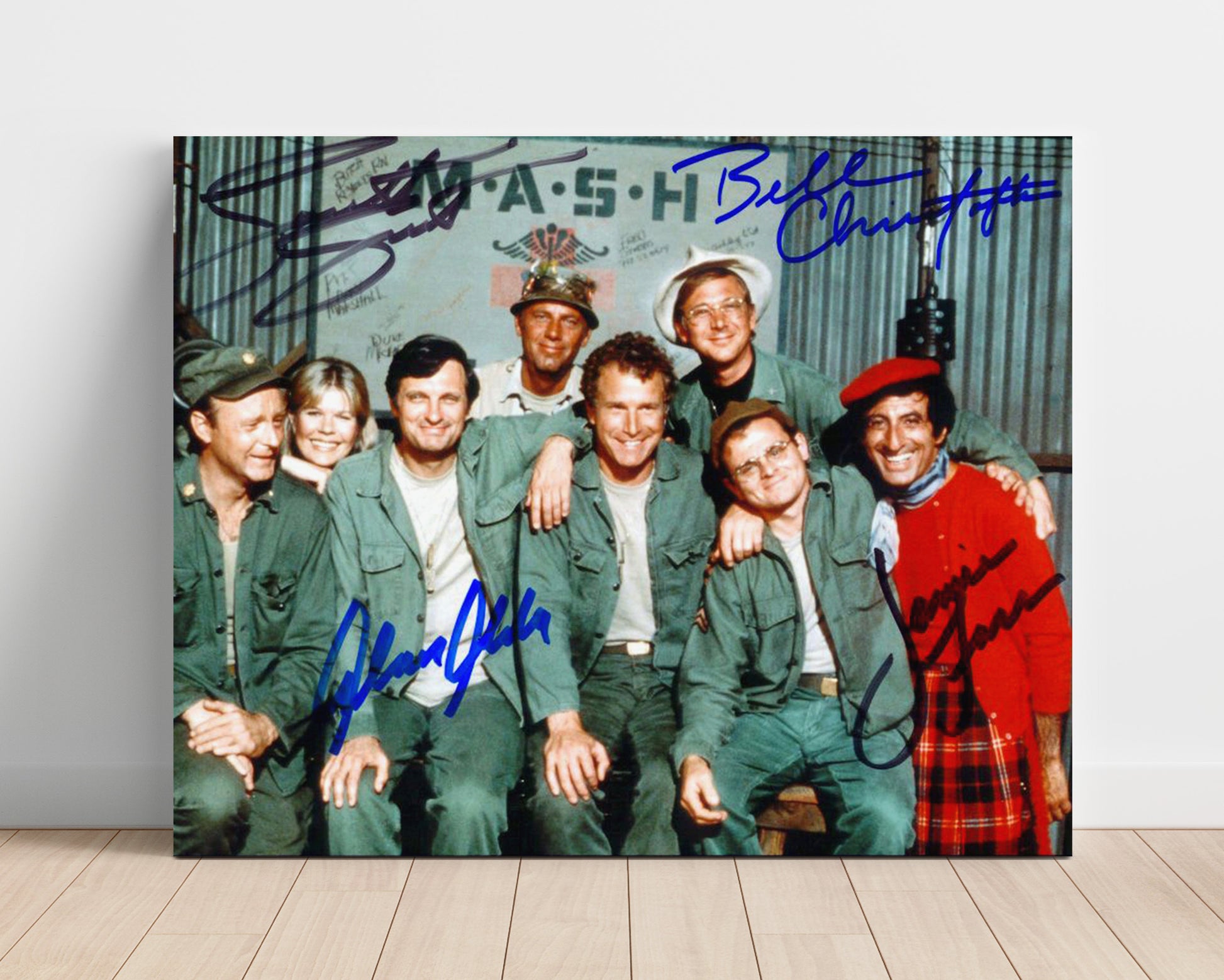 MASH - Alan Alda Ensemble Cast 4077th Canteen Cast Photo - Vintage Television Wall Art - 16x20 Unframed Print wall art print - television decor