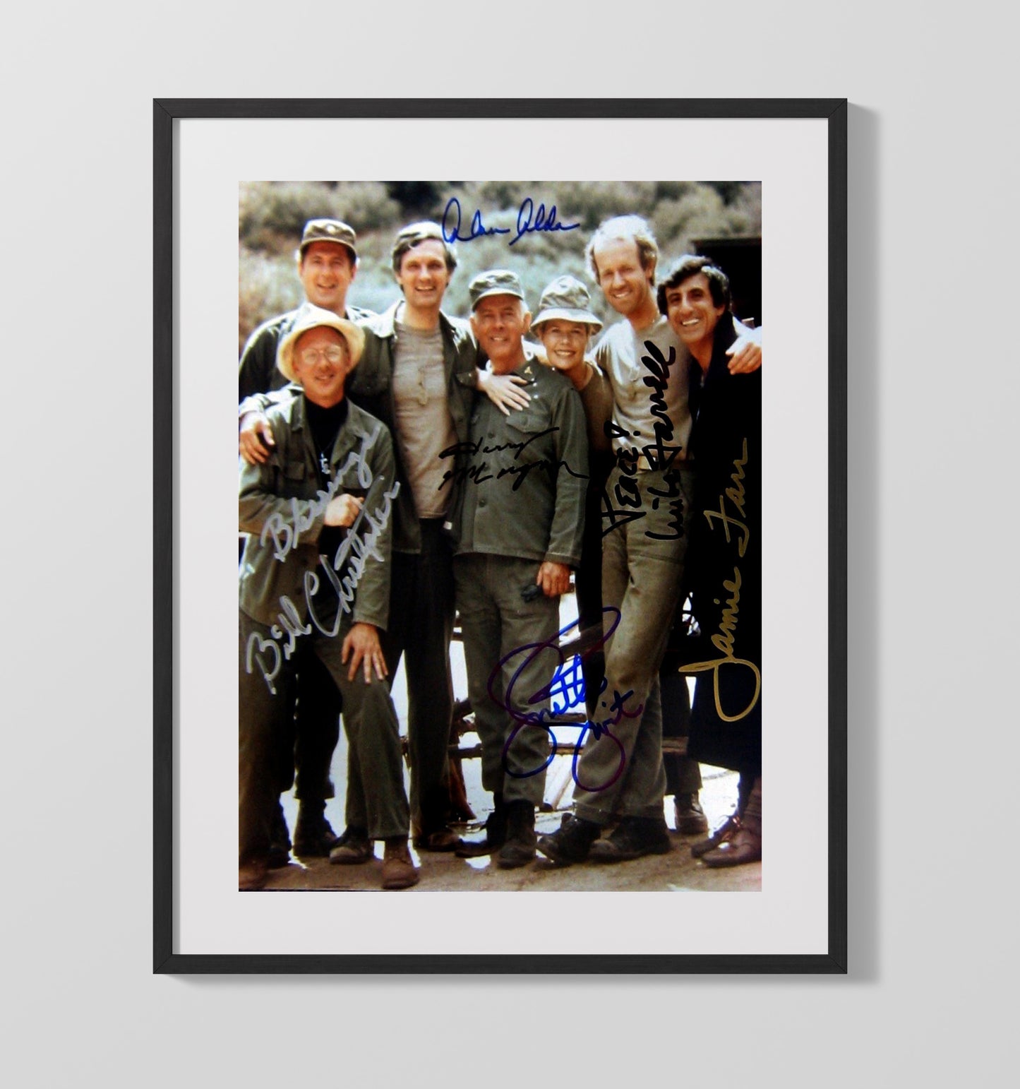 MASH - Cast - 4077th Camp Tent Group Scene - Vintage Television Wall Art - 16x20 Gallery Frame wall art print - television decor