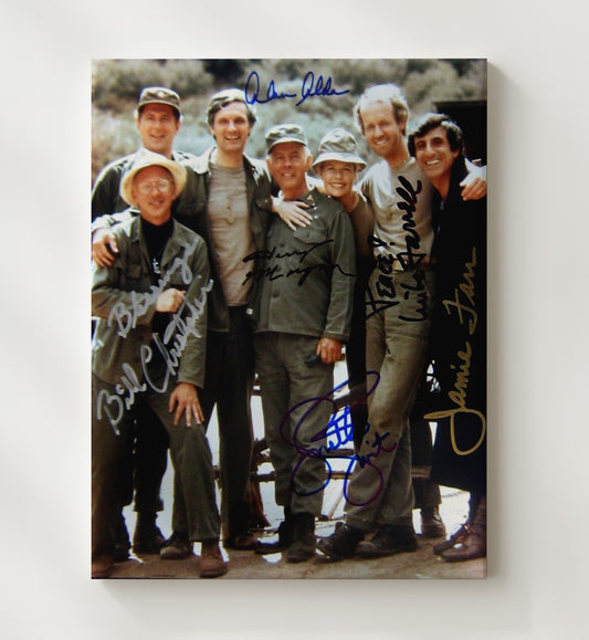MASH - Cast - 4077th Camp Tent Group Scene - Canvas television wall art