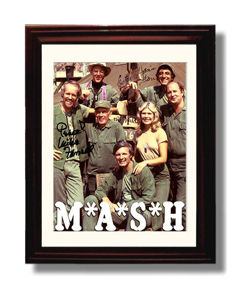 MASH - Mike Farrell and Jamie Farr - B.J. Hunnicutt and Klinger Laughing - Vintage Television Wall Art - 8x10 Beveled Frame wall art print - television decor