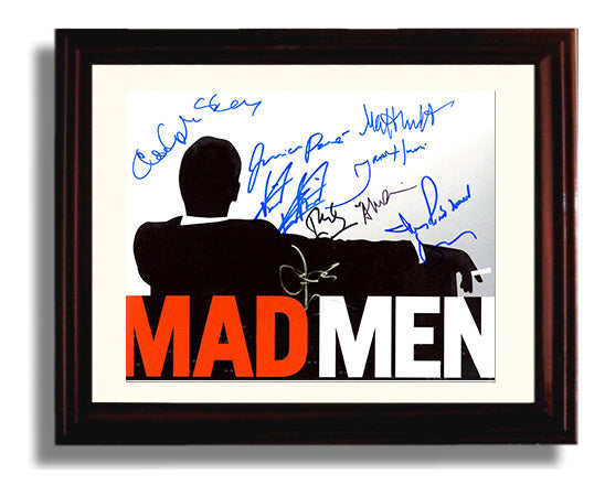 Mad Men - Jon Hamm (Don Draper) Silhouette Lounge Poster - Vintage Television Wall Art - 8x10 Beveled Frame wall art print - television decor