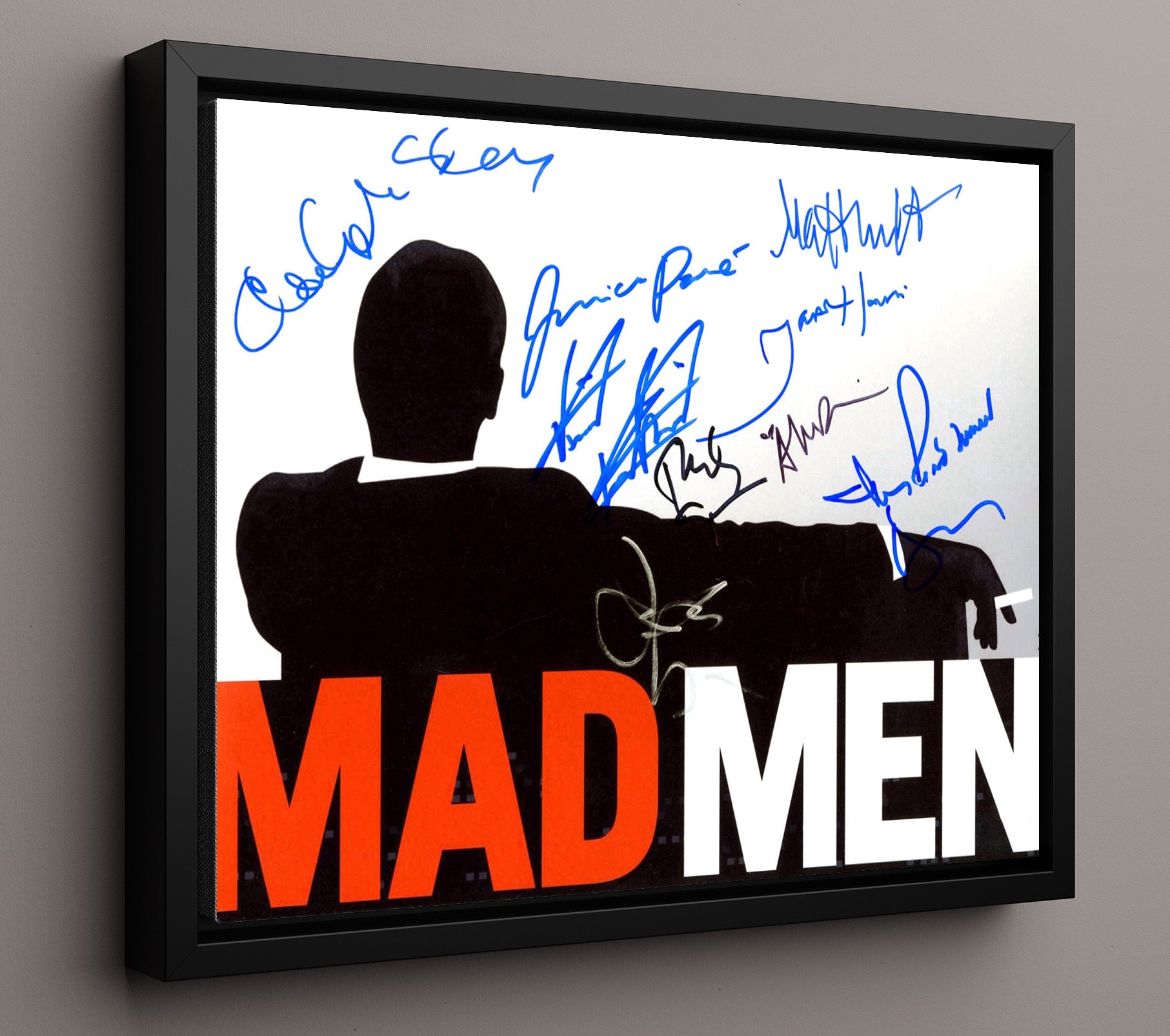 Mad Men - Jon Hamm (Don Draper) Silhouette Lounge Poster - Vintage Television Wall Art - 16x20 Framed Canvas wall art print - television decor