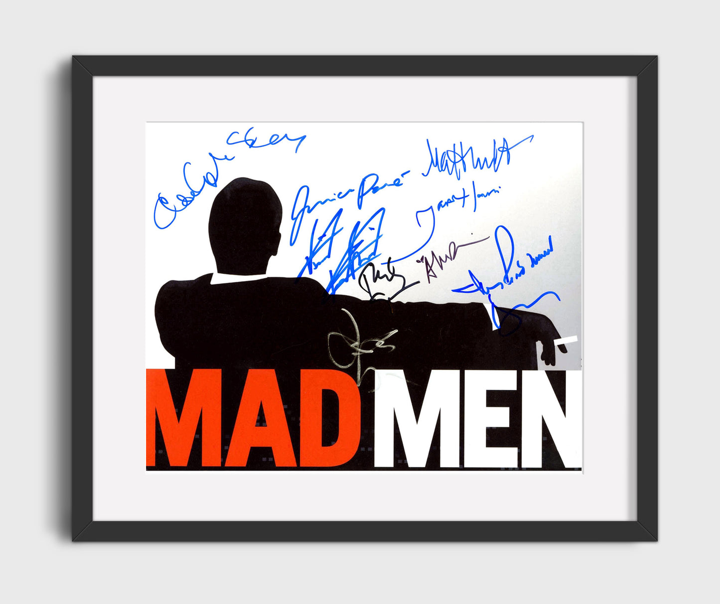 Mad Men - Jon Hamm (Don Draper) Silhouette Lounge Poster - Vintage Television Wall Art - 16x20 Gallery Frame wall art print - television decor