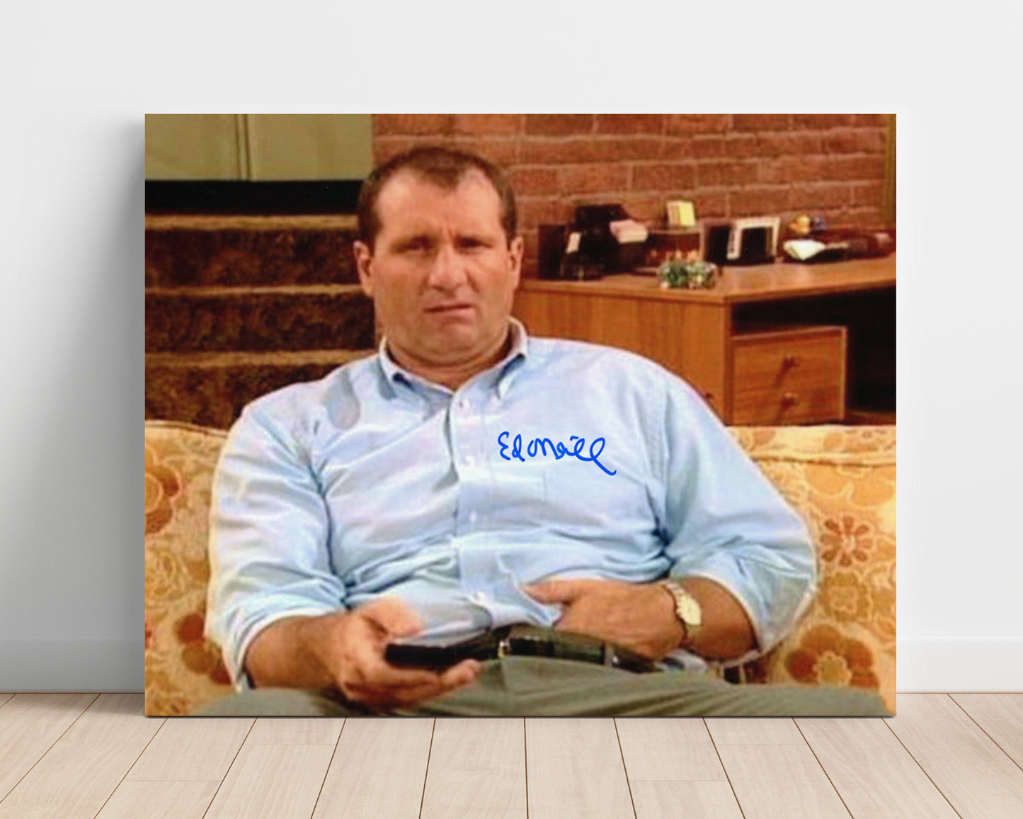 Married with Children - Ed ONeill (Al Bundy) Living Room Remote Slouch Scene - Vintage Television Wall Art - 16x20 Unframed Print wall art print - television decor