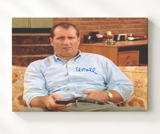 Married with Children - Ed ONeill (Al Bundy) Living Room Remote Slouch Scene - Canvas television wall art