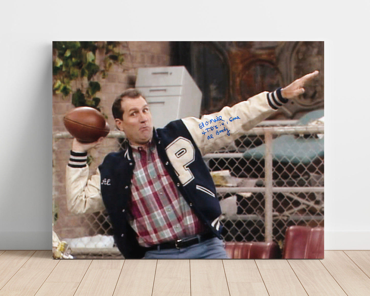 Married with Children - Ed ONeill (Al Bundy) Polk High Football Throwback Toss Scene - Vintage Television Wall Art - 16x20 Unframed Print wall art print - television decor