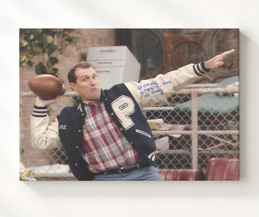 Married with Children - Ed ONeill (Al Bundy) Polk High Football Throwback Toss Scene - Canvas television wall art